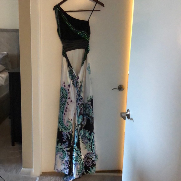 Beaded and Sequined Formal Dress by Betsy and Adam - Picture 2 of 4